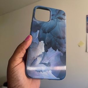 iPhone 12 Pro Max blue digital flower hey day case